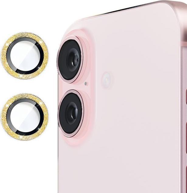 Image du produit Enkay Bague d'appareil photo en métal pailleté (1 pcs, Apple iPhone 16, Apple iPhone 16 Plus)