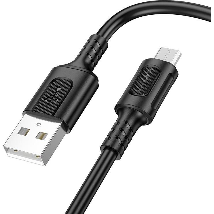 Borofone USB-A to microUSB Kable BX111 Feliz, 18W, 2A, 1m, Black (1 m, 18 W), USB-kabel