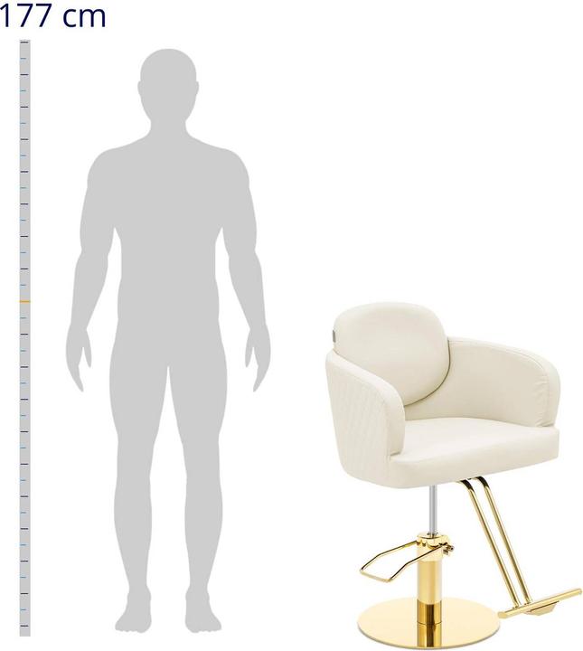 Actual product image Physa Salon Chair with Footrest - 870 - 1020 mm - 200 kg - cream / gold