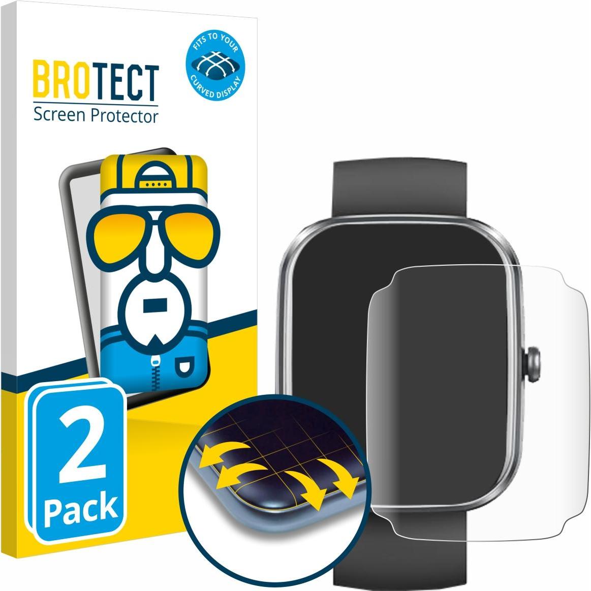 BROTECT Fullscreen Schutzfolie Displayschutz Folie Klar Transparent, Smartwatch Schutzfolie, Transparent