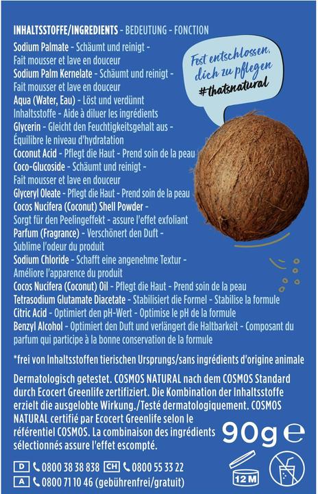 Produktbild Nature Box feste 2in1 Duschpflege Massage + Peeling mit Kokosnuss-Duft 90 g