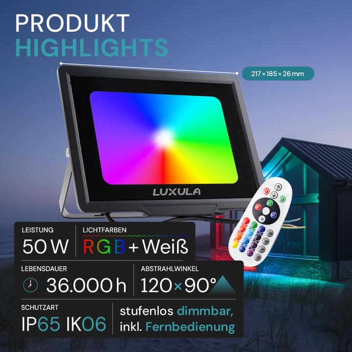 Actual product image Luxula RGB LED floodlight