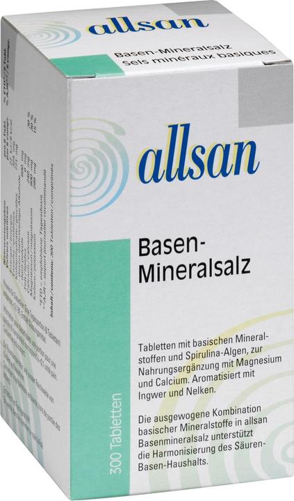 Nährwerte und Zutaten Allsan Basen Mineralsalz Tabletten (300 Stück, Tabletten, 230 g)
