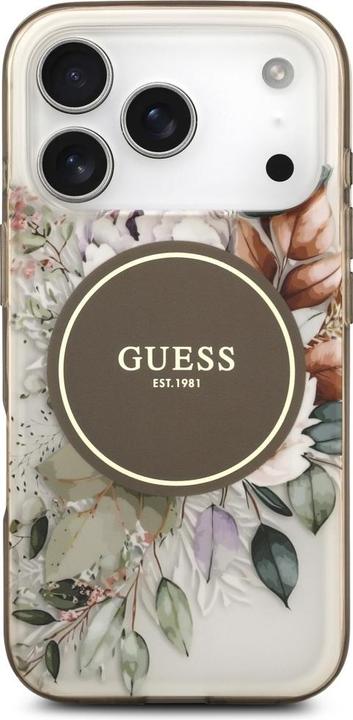 Productafbeelding Guess - IML Flower & Tonal Circle MagSafe (GUHMP17XHFWBDCEW) - iPhone 17 Pro Max - Brown (Apple iPhone 17 Pro Max)