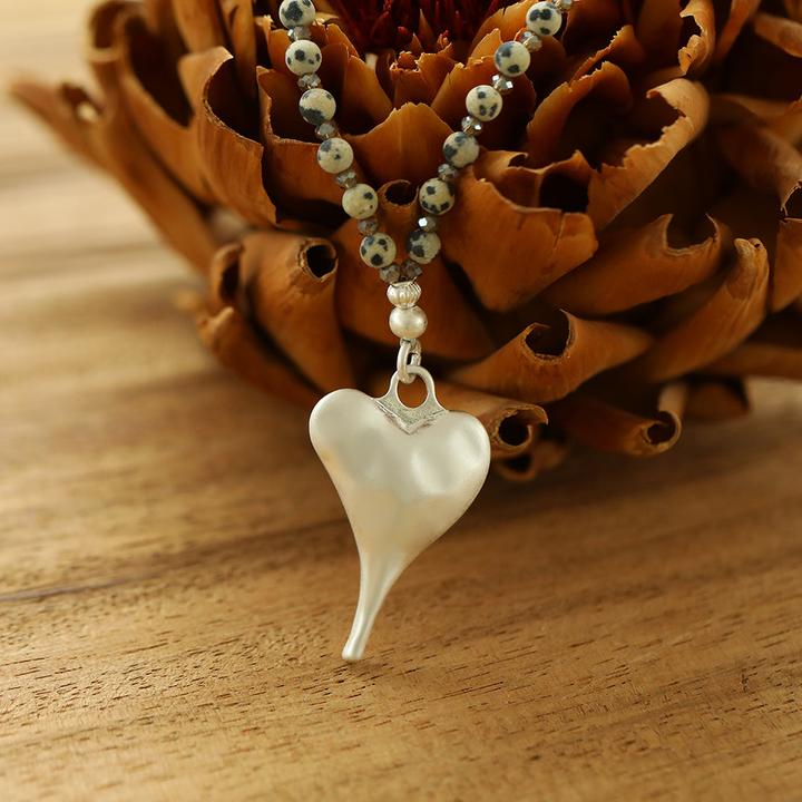 Immagine prodotto Andreani Collana con ciondolo a forma di cuore in diaspro della Dalmazia (Diaspro)