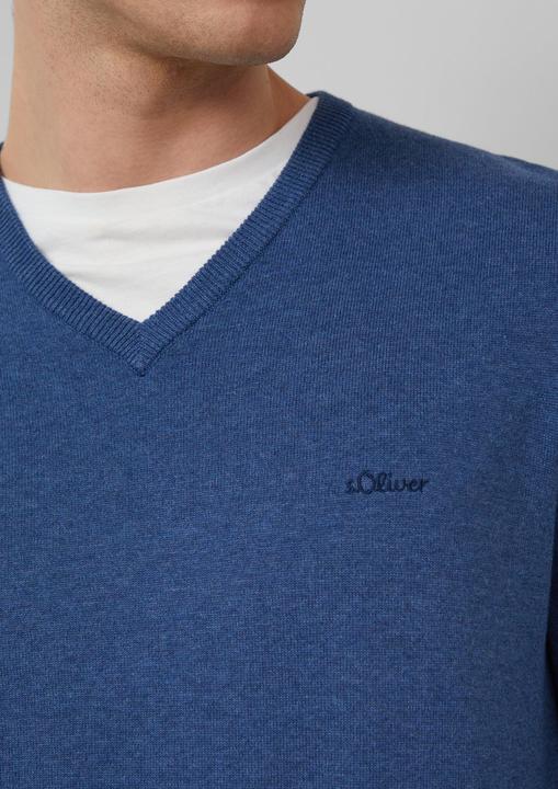 Produktbild S.Oliver Strickpullover Strickpullover mit Logo-Stickerei (3XL)