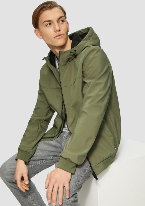 Immagine prodotto S.Oliver Outdoor-Jacke Softshelljacke mit Kapuze und Rippbündchen (L)