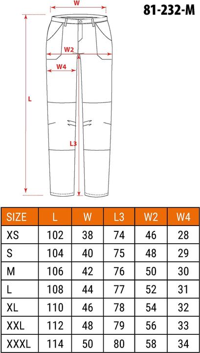 Nährwerte und Zutaten No Name Camo URBAN Arbeitshose Grösse M (M)