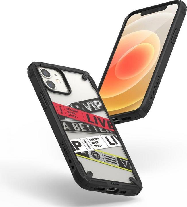 Image du produit Ringke Fusion X Design durable PC Case with TPU Bumper for iPhone 12 mini black (Ticket band) (XDAP0 (Apple iPhone 12 mini)