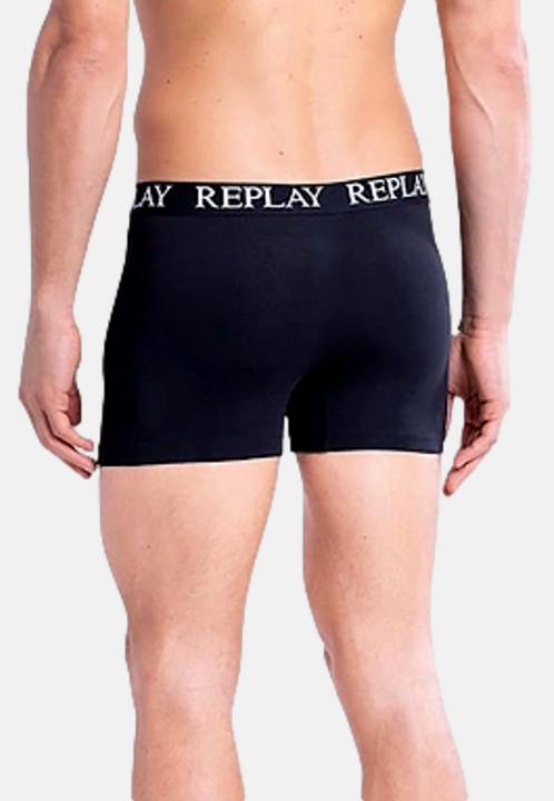 Immagine prodotto Replay Trunk BOXER Style 01/C Basic Cuff Logo im 2er Pack (XXL, Confezione da 2)