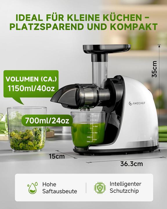 Actual product image Amzchef Cold Press Juicer Silent Reverse Function