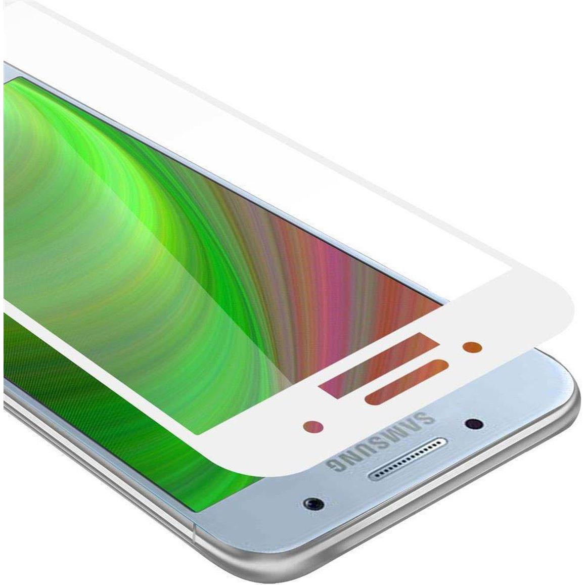 Cadorabo Vollbild Displayschutzglas (1 Stück, Samsung Galaxy A7 (2017)), Smartphone Schutzfolie, Weiss