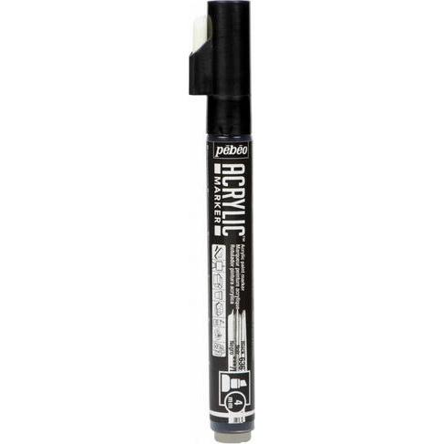 Thumbnail - Pebeo, Marker, Acrylic Marker Medium Keilspitze 4mm (Schwarz, 4 mm)