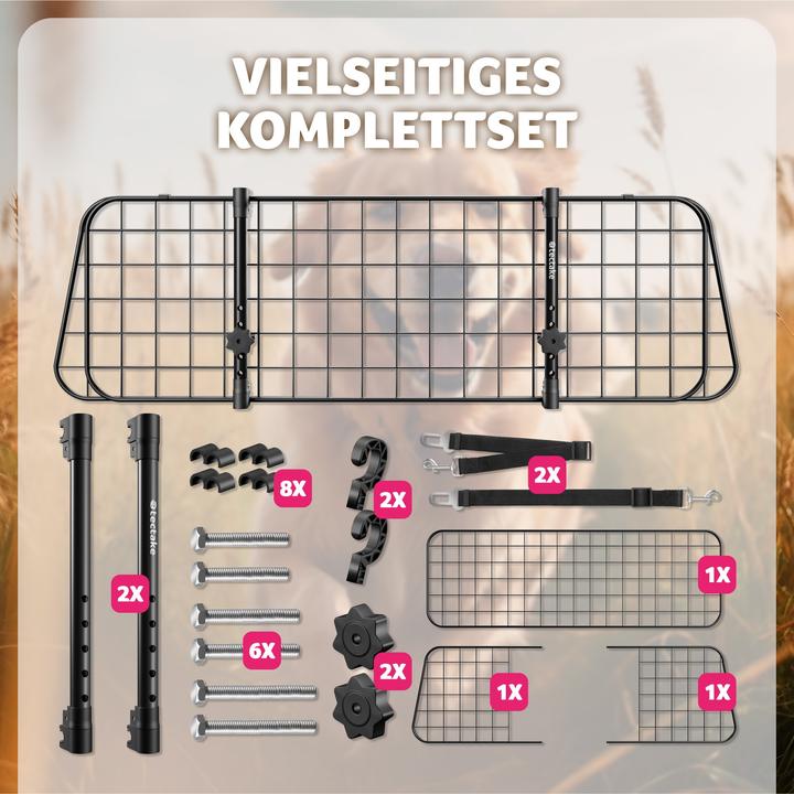Produktbild tectake Hundeschutzgitter Balu, breitenverstellbar, 2 Anschnallgurte (Hund, Faltbar)