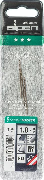 Actual product image Alpen Twist drill (1 millimetre)