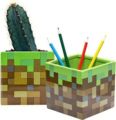 Actual product image Paladone Products Minecraft Grass Block Pen & Plant Pot