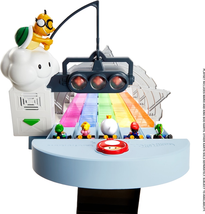 Actual product image Hot Wheels Mario Kart Rainbow Race Set playset