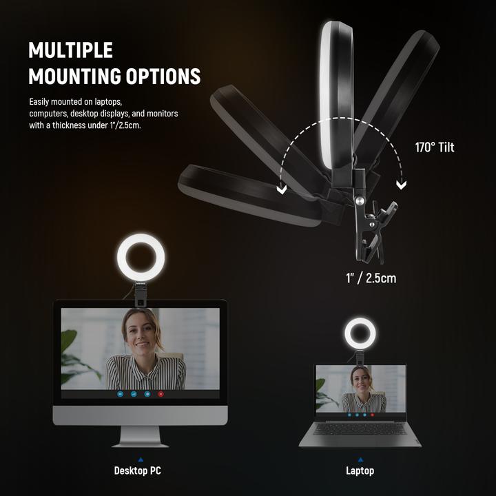 Actual product image Neewer BR60 5" clip-on ring light / desk stand (Ring light)