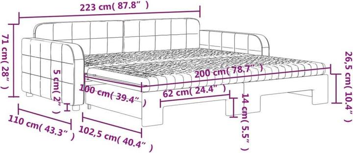 Produktbild vidaXL ausziehbares Tagesbett