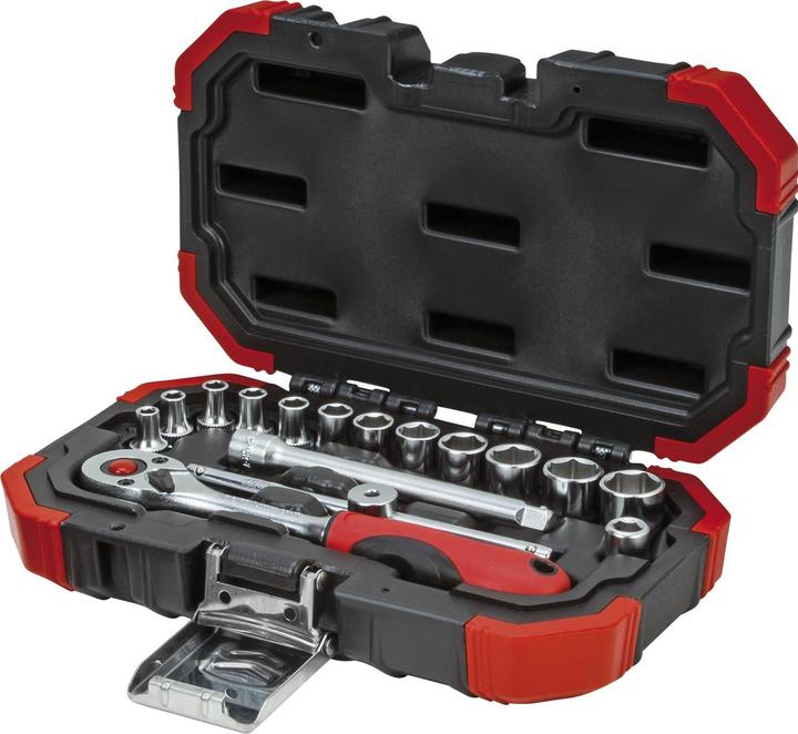 Actual product image Gedore Red red Socket spanner set, 16-piece, With reversible ratchet, ratchet, socket spanner, 1/4"