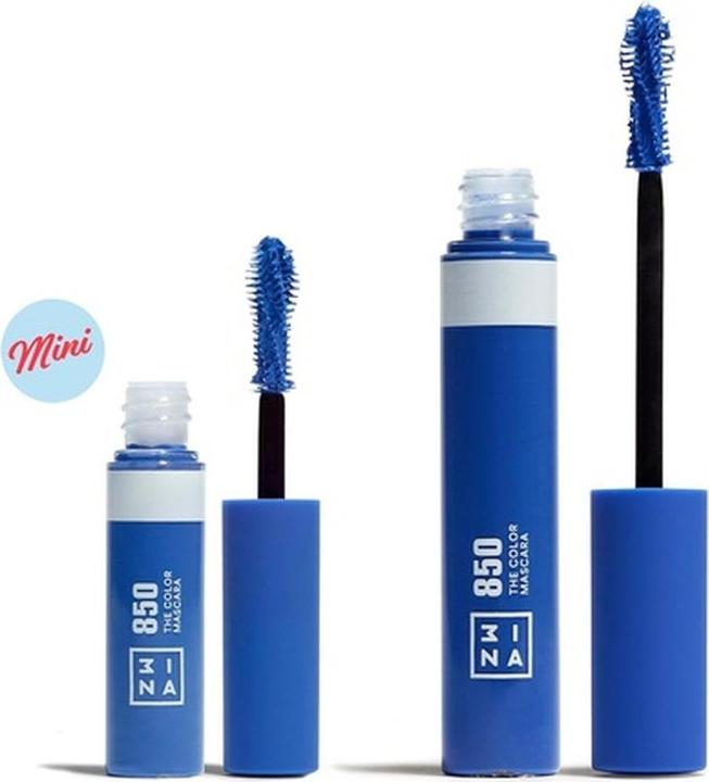 Image du produit 3INA MAKEUP The Color Mascara 850 Blue Mascara with Vegetal Keratin Volume and Lift Travel Size 5.5m (850 - Bleu Mini)