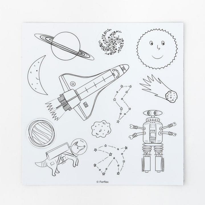 Image du produit Ferflex 49 aimants à colorier, espace (Multicolore, 49 x)