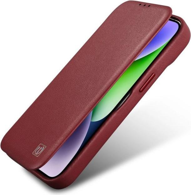 Actual product image iCarer CE Premium Leather Folio Case for iPhone 14 Pro Magnetic Flip Leather Folio Case MagSafe Red (Apple iPhone 14 Pro)