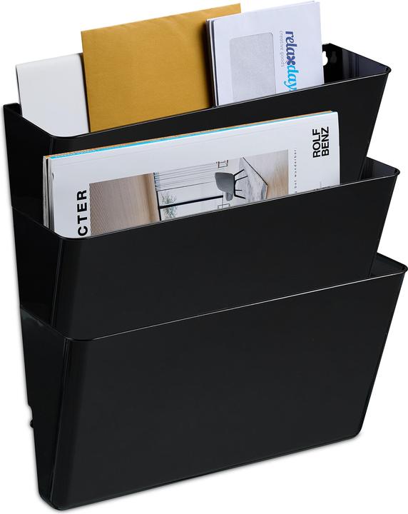 Relaxdays 3x porte-documents-muraux (33 x 10.5 x 19 cm)