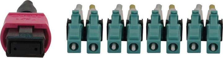 Actual product image Eaton 40/100G Multimode 50/125 OM4 Fibre Optic Cable 12F MTP/MPO-PC to 4x Duplex LC/PC F/M (2 m)