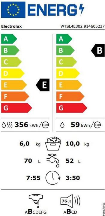 Energie-Label Electrolux WTSL4E302