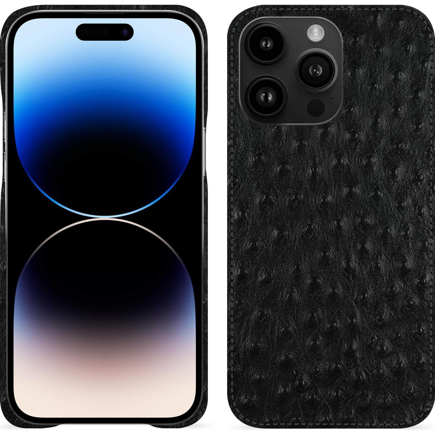 Noreve Lederschutzhülle (Apple iPhone 15 Pro Max), Smartphone Hülle, Schwarz