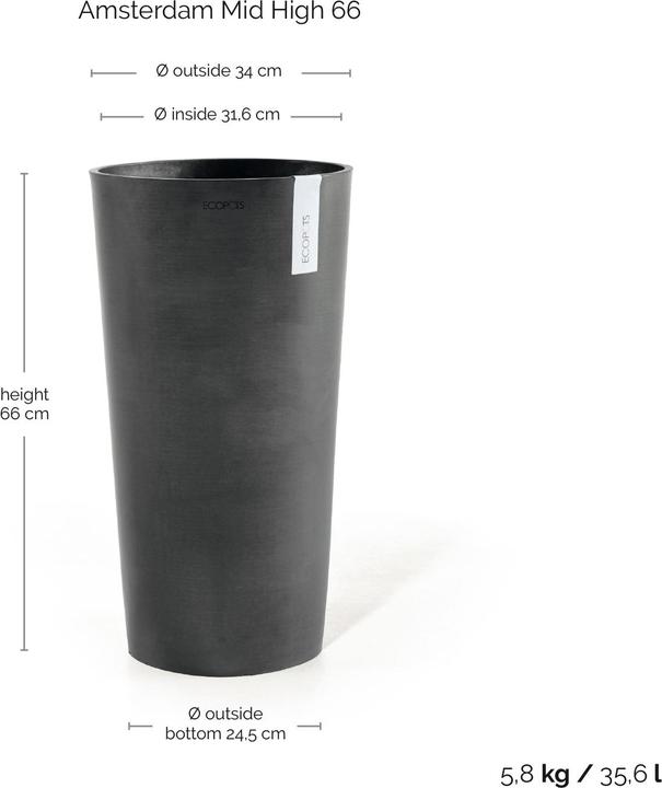 Produktbild Ecopots Amsterdam halbhoch