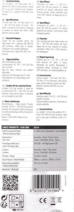 Produktbild Velamp LED-Taschenlampe 2in1 Arbeitsleuchte, mit Magnet und Clip (150 lm)