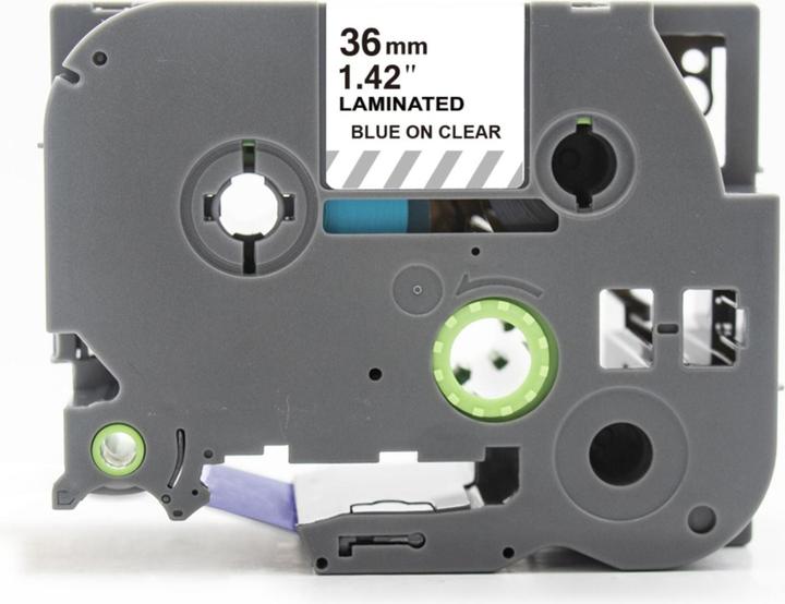 Produktbild Hermex Alternatives Etikettenband zu Brother TZe-163 Beschriftungsband (3.60 cm, Blau, Transparent)