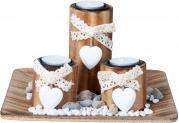 Actual product image IKO Tealight holder set square with heart and loop