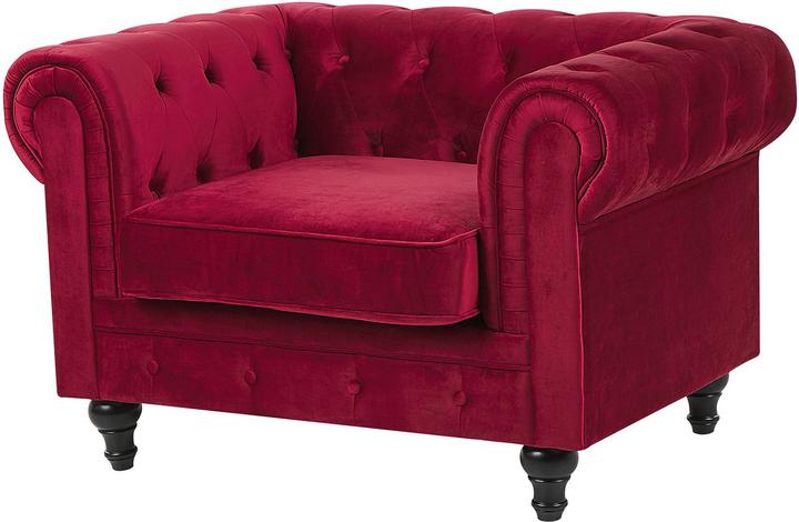 Produktbild Beliani Sofa Set Samtstoff dunkelrot 4-Sitzer CHESTERFIELD (Chesterfield)