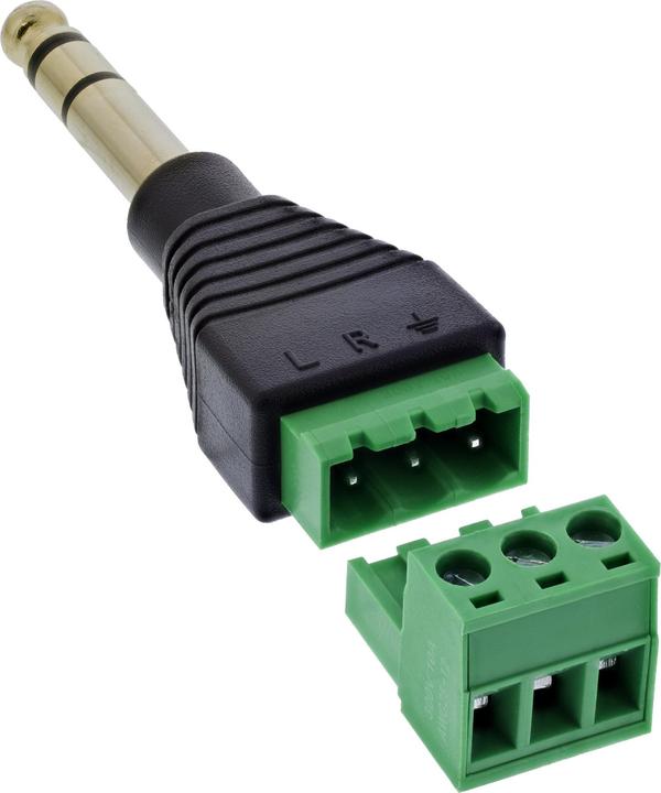 InLine ® 6,35mm Klinkenstecker an Terminalblock, Stereo, 3-polig