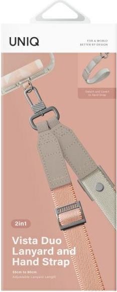 Actual product image Uniq Vista Universal phone lanyard 2in1 peach beige