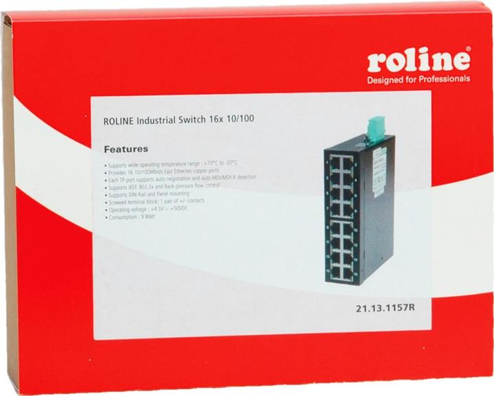 Image du produit Roline Commutateur industriel 16x RJ-45, non géré (16 ports)