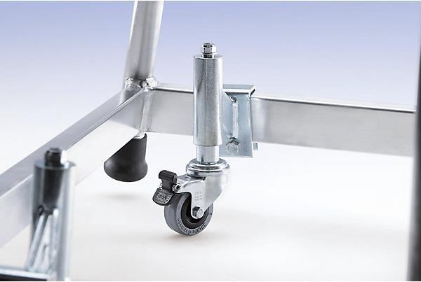 Produktbild kaiserkraft Feder-Bremsrollen für Aluminium-Arbeitspodest starr (Gerüst, Plattformleiter)