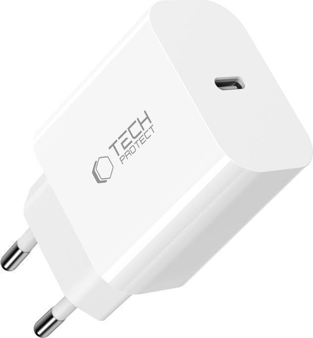 Produktbild Tech-Protect NC20W PD20W USB-C wall charger with USB-C cable - white (20 W, 1 Port)