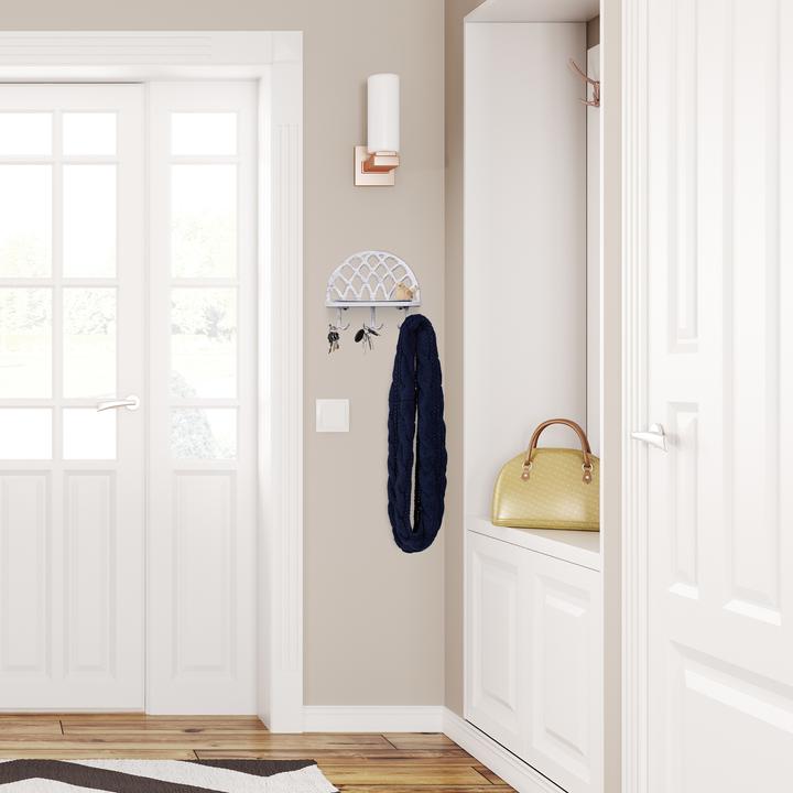 Actual product image Relaxdays Coat Rack, Shelf & Hooks (27 x 12 x 23 cm)