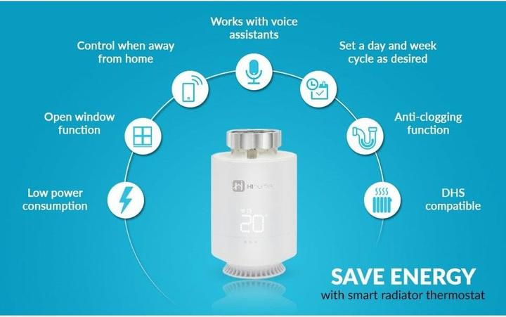 Image du produit Konjac Sponge Thermostat de radiateur Hihome Smart Zigbee