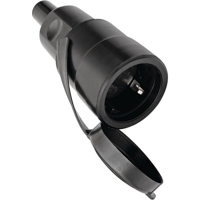 Kalthoff, Netzstecker + Netzkupplung, Bau-/Industriekupplung 10-/16 A 250 V schwarz IP44 Vollgummi
