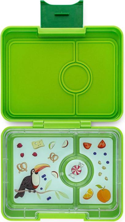 Actual product image Yumbox Mini Snack Lime Green Toucan Lunch Box