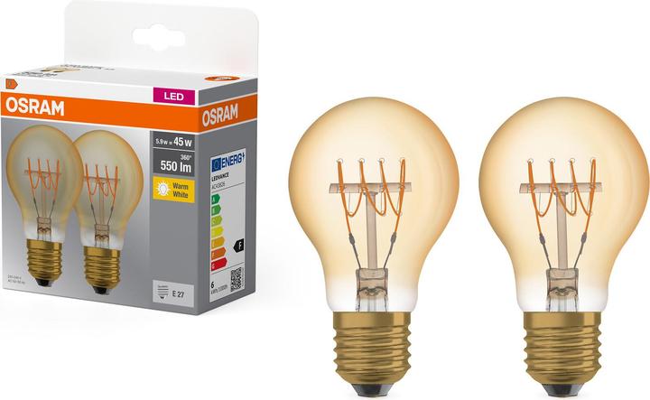 Produktbild Osram Led Base Classic A (E27, 550 lm, 2 x)