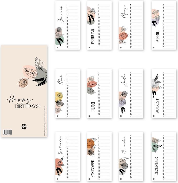 Image du produit Calendrier des anniversaires (10,5 x 21 cm)