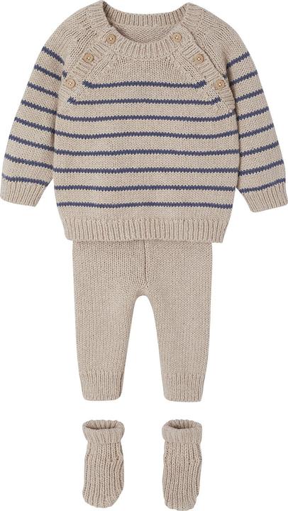 Produktbild Vertbaudet Baby-Set aus Strick: Streifenpullover, Hose & Socken (80)