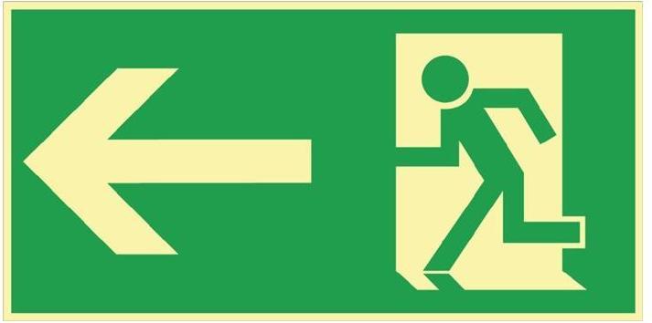 Actual product image HP Autozubehör Escape sign BGV A8 L297xW148 mm Escape route left plastic