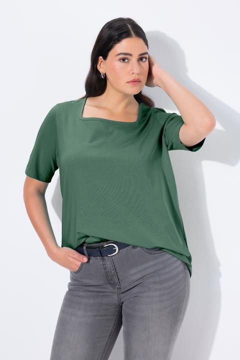 Actual product image Ulla Popken Essential Square Neck Stretch Tee (58)
